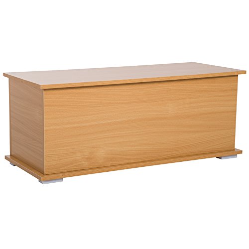 HOMCOM Baúl Madera Armario Bajo de Almacenaje Banco Asiento Arcón Multiusos Caja de Juguete Taburete para Cama 100x40x40cm