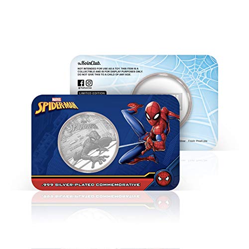 IMPACTO COLECCIONABLES Marvel Spiderman - Moneda / Medalla Oficial acuñada y bañada en Plata .999 presentada en Blister Coleccionista - 32mm