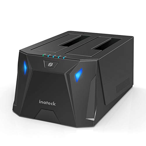 Inateck - Base de conexión USB 3.0 a SATA de Doble bahía para Discos Duros SATA de 2,5" y 3,5" y SSD, función de clon Offline, Compatible con UASP y 2 Unidades de 10 TB, Estilo Gaming, (FD2005) Inateck - Base de conexión USB 3.0 a SATA de Doble bahía para Discos Duros SATA de 2,5" y 3,5" y SSD, función de clon Offline, Compatible con UASP y 2 Unidades de 10 TB, Estilo Gaming, (FD2005)