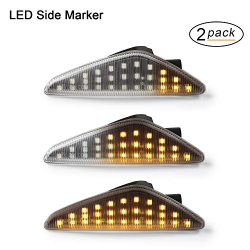Intermitentes laterales LED OZ-LAMPE 2 X dinámica LED Intermitentes laterales ámbar 27 SMD con no polaridad CAN-bus Libre de errores OE Socket clara para BM-W E70 X5 E71 X6 F25 X3 Intermitentes laterales LED OZ-LAMPE 2 X dinámica LED Intermitentes laterales ámbar 27 SMD con no polaridad CAN-bus Libre de errores OE Socket clara para BM-W E70 X5 E71 X6 F25 X3