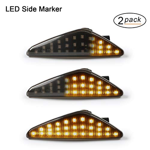 Intermitentes laterales LED OZ-LAMPE 2 X dinámica LED Intermitentes laterales ámbar 27 SMD con no polaridad CAN-bus Libre de errores OE Socket Smoke para BM-W E70 X5 E71 X6 F25 X3 Intermitentes laterales LED OZ-LAMPE 2 X dinámica LED Intermitentes laterales ámbar 27 SMD con no polaridad CAN-bus Libre de errores OE Socket Smoke para BM-W E70 X5 E71 X6 F25 X3