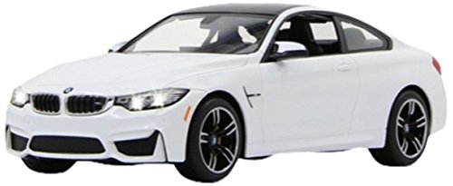 Jamara 404566 - BMW M4 Coupe 1:14 blanco - Licencia oficial, Detalles fieles, Hasta una hora de funcionam., Alta calidad, Luces LED