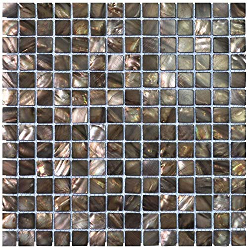 JDD Fondo de Pantalla Herramientas engomadas de la Pared Murales 6-Pack Madre Blanca de Pearl Azulejos de Mosaico for Paredes de la Ducha de 20 mm Chips 30cm x 30cm (Color : A18018 (6 Tiles))