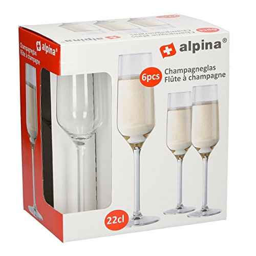 Juego 6 copas champán copas 22 cl Alpina Switzerland Tabla restaurante bar