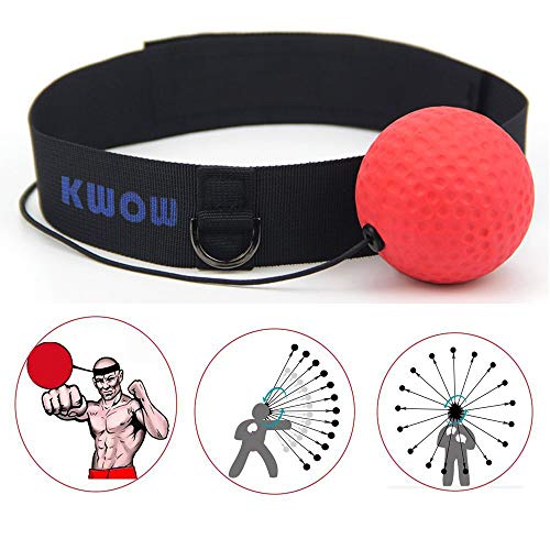 KWOW - Cinta para la cabeza con pelota de boxeo, portátil, para entrenamiento de velocidad, artes marciales mixtas, practicar deporte, para adultos y niños