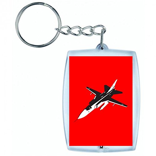 'Llavero "SU24 de Jet de aviación de equipo militar ruso de Ejército Ruso En Blanco Y Negro De Color Azul De Rosa De Amarillo De Color Rojo de verde | Keyring – Funda colgante – Mochila colgante – Llavero rojo