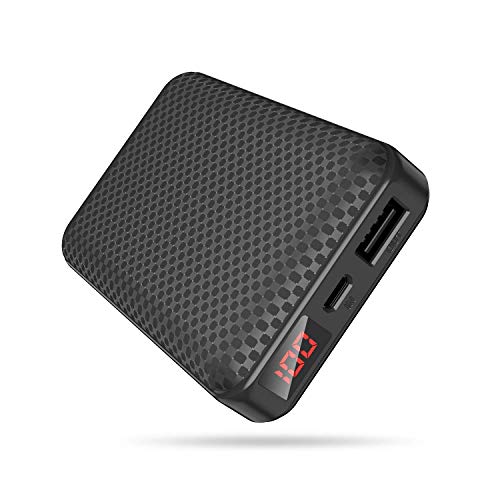 Mini Portátil Power Bank 10000mAh Bateria Externa Movi Cargador Portátil con 2.1A Puertos Salidas USB Alta Velocidad,Pantalla LCD de Potencia y 9 Protección Inteligente para Smartphones Tablets y Más