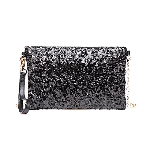 Miss Lulu Bolso para Mujer Bolso de Cadena Hombro Bolso de Mano Bonita (Negro) Miss Lulu Bolso para Mujer Bolso de Cadena Hombro Bolso de Mano Bonita (Negro)