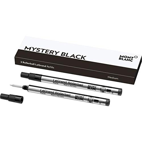 Montblanc 105164 Recambios de punta mediana para bolígrafos Meisterstück LeGrand Rollerball, color Mystery Black, 1 Paquete