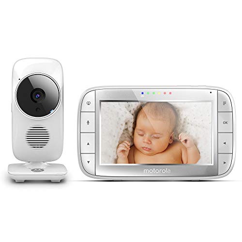 Motorola Baby MBP 48 Vigilabebés Vídeo con Pantalla LCD, Modo Eco y Visión Nocturna, Blanco