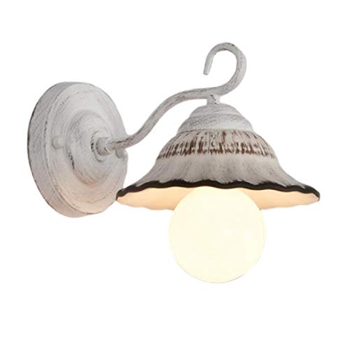 MZSG Lámparas De Pared LED De Cerámica Minimalista Estadounidense Vintage Lámparas De Pared E27 Blancas Nórdicas Creativas para Pasillo De Dormitorio con Balcón