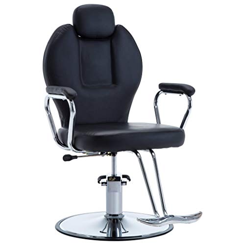 Nishore Silla de Peluquería Sillón Peluquería de Cuero Sintético Negra con un Pedal Reposapiés de Altura Adjustable 66 x 90 x (100-110) cm Nishore Silla de Peluquería Sillón Peluquería de Cuero Sintético Negra con un Pedal Reposapiés de Altura Adjustable 66 x 90 x (100-110) cm