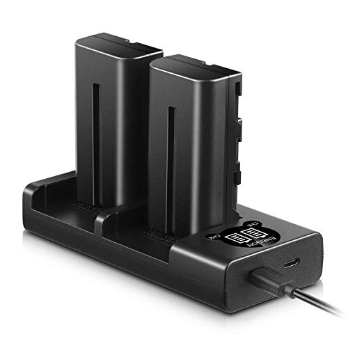 NP-F550 Batería de Repuesto (Paquete de 2) Smart LED Cargador Dual USB para NP-F550 NP-F330 NP-F570 NP-F530 Sony CCD-RV100 CCDRV200 TR940 Videocámara Digitales como CN-160 CN-216VL600 Luz de Video LED NP-F550 Batería de Repuesto (Paquete de 2) Smart LED Cargador Dual USB para NP-F550 NP-F330 NP-F570 NP-F530 Sony CCD-RV100 CCDRV200 TR940 Videocámara Digitales como CN-160 CN-216VL600 Luz de Video LED