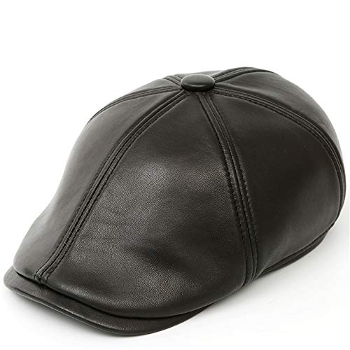 Para hombre de la boina de la vendimia Hombres Classic Collection vendedor de periódicos del cuero auténtico único casquillo plano del vendedor de periódicos del sombrero ajustable irlandesa Regalos p