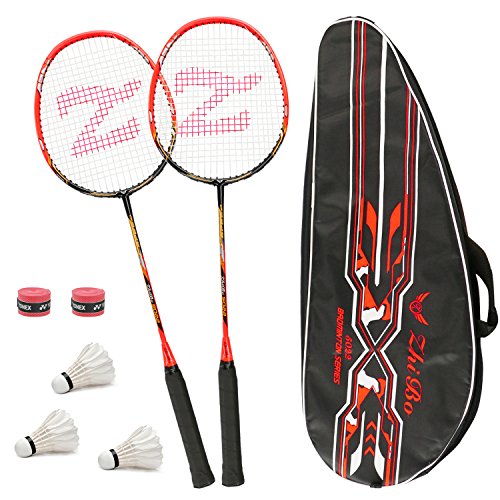 Philonext 2-Pack Raquetas de bádminton entrenadas con 3 Volantes & Bolsa de Transporte & 2 sobregrip, Raqueta de bádminton Ligera de Fibra de Carbono Deportiva