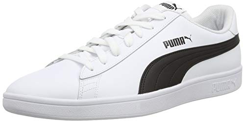 PUMA SMASH V2 L, Zapatillas Unisex-Adulto, Blanco White Black, 45 EU