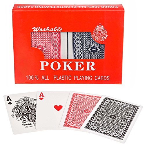 Real 100% cartas de póquer de plástico cartas de plástico juego de cartas de doble mazo