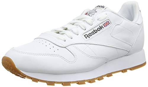 Reebok Classic Leather - Zapatillas de cuero para hombre, color blanco (white / gum 2), talla 43