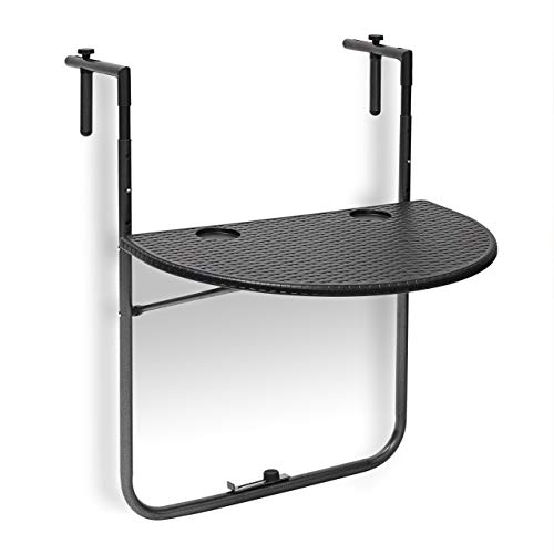 Relaxdays 10020054_46-Mesa Colgante de balcón Plegable, Negro, 63x60x84 cm Relaxdays 10020054_46-Mesa Colgante de balcón Plegable, Negro, 63x60x84 cm