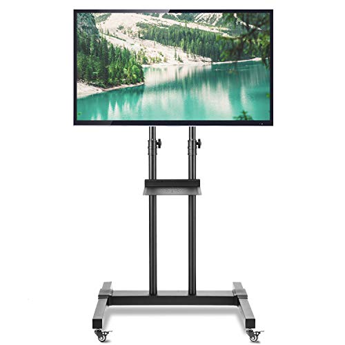 RFIVER Soporte TV con Ruedas de Suelo Carro Movil para Televisión de 32 a 70 Pulgadas con Altura Ajustable Inclinable MT1001 RFIVER Soporte TV con Ruedas de Suelo Carro Movil para Televisión de 32 a 70 Pulgadas con Altura Ajustable Inclinable MT1001