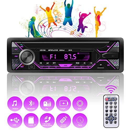 RIRGI Autoradio Bluetooth, Radio de Coche 4 x 60W, Soporta Llamadas Manos Libres MP3/FM/AM/SD/AUX/USB Archivo y Control Remoto Inalámbrico RIRGI Autoradio Bluetooth, Radio de Coche 4 x 60W, Soporta Llamadas Manos Libres MP3/FM/AM/SD/AUX/USB Archivo y Control Remoto Inalámbrico