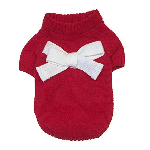 Ropa para Mascotas,Dragon868 Lindo Invierno Caliente Mascotas Perros Color sólido Arco-Nudo Camisas suéter Ropa para Mascotas,Dragon868 Lindo Invierno Caliente Mascotas Perros Color sólido Arco-Nudo Camisas suéter