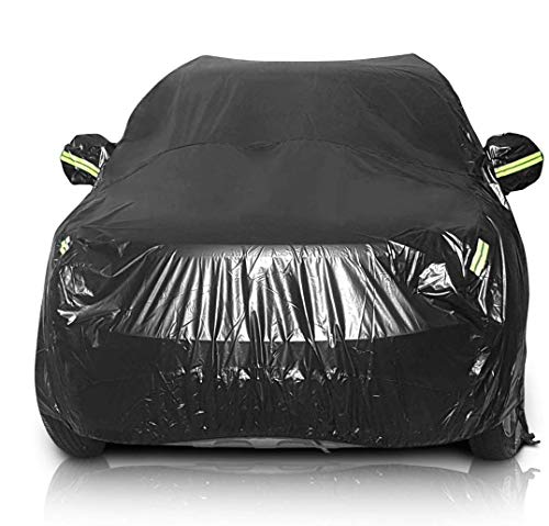 Sailnovo Funda para Coche Exterior Negra Impermeable Resistente al Sol, Polvo, Viento, Lluvia, Nieve y Rasguño 210T para SUV (4.8 x 1.9 x 1.85m)