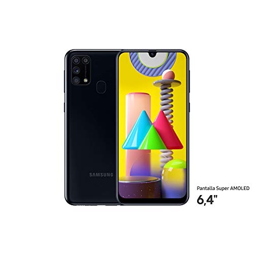 Samsung Galaxy M31 - Smartphone Dual SIM, Pantalla de 6.4" sAMOLED FHD+, Cámara 64 MP, 6 GB RAM, 64 GB ROM Ampliables, Batería 6000 mAh, Android, Versión Española, Color Negro Samsung Galaxy M31 - Smartphone Dual SIM, Pantalla de 6.4" sAMOLED FHD+, Cámara 64 MP, 6 GB RAM, 64 GB ROM Ampliables, Batería 6000 mAh, Android, Versión Española, Color Negro