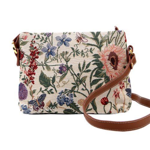 Signare Bolso tapiz de hombro de moda mujer bolso de mano en bandolera bolso messenger Floral (Jardín por la mañana)
