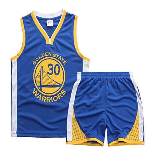 Sokaly Niños Chicago Bulls Jorden # 23 Curry#30 James#23 Conjunto de Camiseta de Baloncesto Chaleco & Pantalones Cortos Cómodo para Chicos y Hombres (M(120-130), Azul)