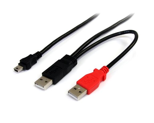 StarTech.com Cable de 91cm USB en Y para Discos Duros Externos - 2x USB A Macho a 1x USB Mini B Macho - Cable USB (0,9 m, Mini-USB B, 2 x USB A, 2.0, Male connector/Male connector, Negro) StarTech.com Cable de 91cm USB en Y para Discos Duros Externos - 2x USB A Macho a 1x USB Mini B Macho - Cable USB (0,9 m, Mini-USB B, 2 x USB A, 2.0, Male connector/Male connector, Negro)