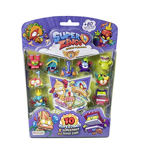 Superzings - Serie 5 - Blister 10 figuras ( 1 figura dorada Super Rare) (figuras pueden variar)