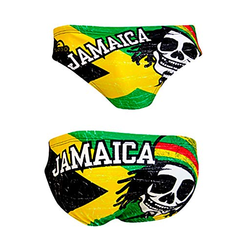 Turbo - Bañador de waterpolo jamaica skull vintage 2013, talla L, color multicolor