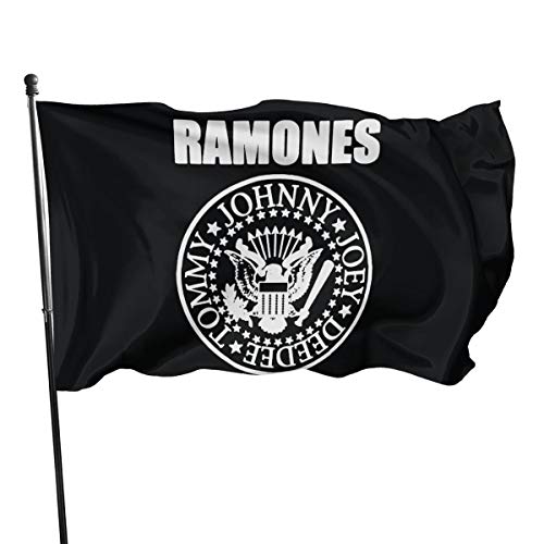 UKFaaa Ramones - Banderas Decorativas para jardín con Sello Presidencial, 3 x 5 pies, Bandera para decoración del hogar en Interiores y Exteriores, Negro, Talla única UKFaaa Ramones - Banderas Decorativas para jardín con Sello Presidencial, 3 x 5 pies, Bandera para decoración del hogar en Interiores y Exteriores, Negro, Talla única