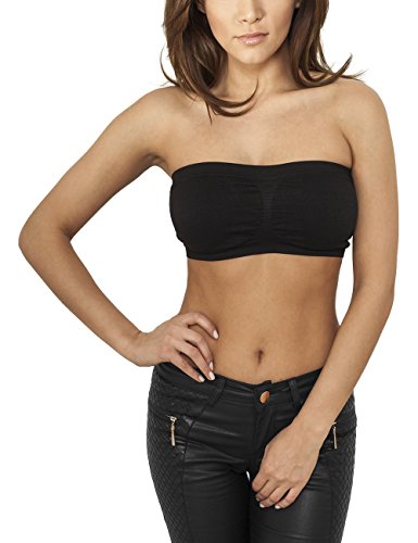 Urban Classics Ladies Pads Bandeau Top, Negro, Tamaño del Fabricante: L para Mujer