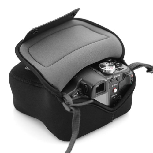 USA Gear Bolsa Funda Cámara Reflex - Protección duradera de Neopreno - para Canon EOS 100D, 400D, 1000D / Sony SX510 HS / Nikon Coolpix S6800 y mucho más