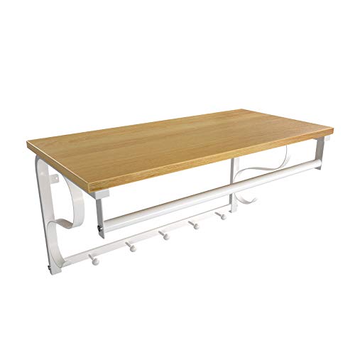 VASAGLE Perchero de Pared con Ganchos, Estante de Pared, Estante Mural de Almacenamiento, Estante de Pared con Barra Colgante, 5 Ganchos, para Entrada, Vestíbulo LCR11WY VASAGLE Perchero de Pared con Ganchos, Estante de Pared, Estante Mural de Almacenamiento, Estante de Pared con Barra Colgante, 5 Ganchos, para Entrada, Vestíbulo LCR11WY