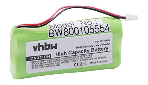 vhbw NiMH batería 700mAh (2.4V) para teléfono Fijo inalámbrico Bang & Olufsen BeoCom 4 por CTP950.