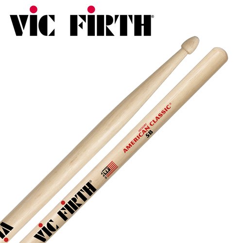 Vic Firth 5B - Baqueta (5b, 16.0 pulgadas de longitud, punta de madera), color madera