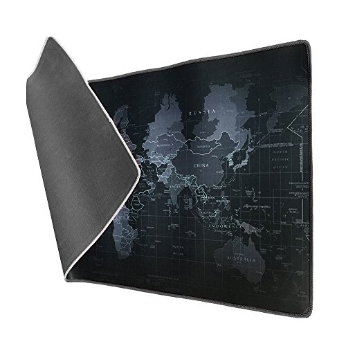 Vicloon Alfombrilla Raton Gaming Grandes World Map Mouse Pad XXL 900x400x3 mm,Impermeable con Base de Goma Antideslizante,Special-textured Superficie para Gamers Ordenador, PC y Laptop