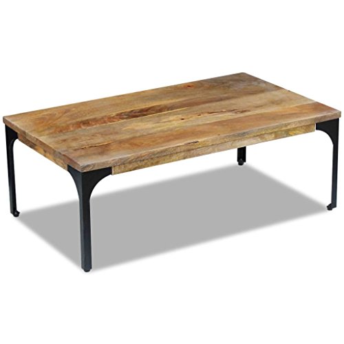 vidaXL Mesa de Centro Madera de Mango y Estructura de Acero Lacada 100x60x35 cm vidaXL Mesa de Centro Madera de Mango y Estructura de Acero Lacada 100x60x35 cm