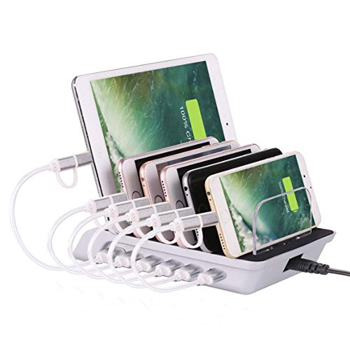 WJJ Recarga rápida de teléfono móvil 6 Dispositivos USB,Soporte de Carga Inteligente 60 W,Tableta móvil,Base de Carga Directa.