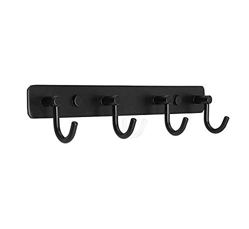 WXxiaowu Perchero Perchero de Hierro Negro Perchero para Perro Correa para Mascotas, Sombreros, Llaves, Toallas de baño, Bata, Ropa con 4 Ganchos, Armario de Montaje en Pared Ropa Baño Garaje Hom WXxiaowu Perchero Perchero de Hierro Negro Perchero para Perro Correa para Mascotas, Sombreros, Llaves, Toallas de baño, Bata, Ropa con 4 Ganchos, Armario de Montaje en Pared Ropa Baño Garaje Hom