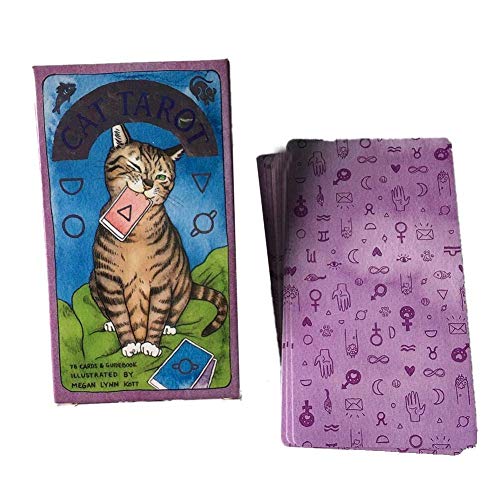 XHCP Juguete para Mascotas 78 Cartas de Tarot con Gato, Juego de Cartas del Juego de adivinación del Futuro Universal Vintage Divination, Juego de Cartas de predicción del Destino 3.93x2.95x0.98in