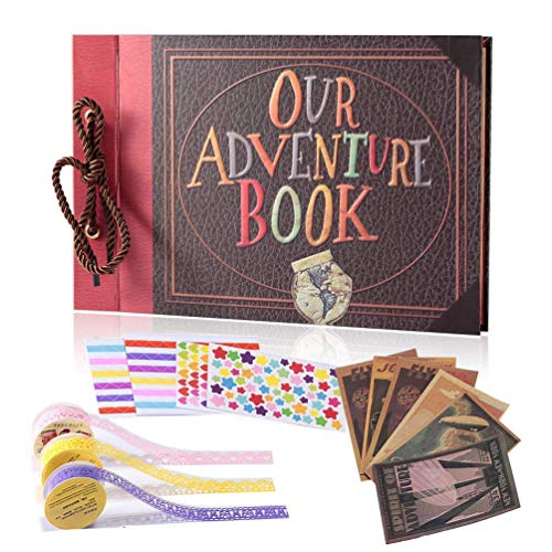 YIHAO Adventure Book Album de Fotos,Libro de Aventura con Accesoro Maravilloso, Our Adventure Scrapbooking DIY Vintage Aniversario Boda Amigos Novios Bebé ,Regalo único para el cumpleaños YIHAO Adventure Book Album de Fotos,Libro de Aventura con Accesoro Maravilloso, Our Adventure Scrapbooking DIY Vintage Aniversario Boda Amigos Novios Bebé ,Regalo único para el cumpleaños