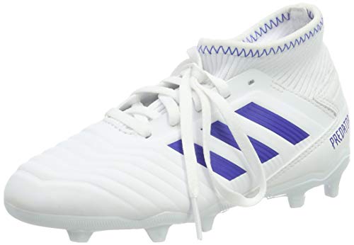 adidas Predator 19.3 FG J, Zapatillas de Fútbol para Niños, Blanco (Footwear White/Bold Blue/Bold Blue 0), 38 EU