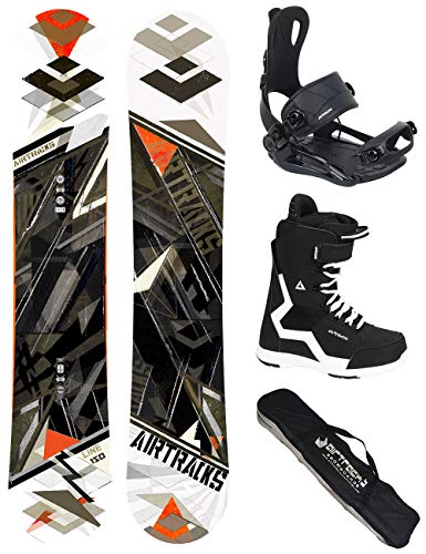 AIRTRACKS Snowboard Set - Tabla Line Wide 154 - Fijaciones Master - Softboots Savage Black 44 - SB Bag