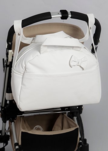 Bolso Carrito Bebe Lactancia Polipiel Acolchado - .Color Blanco roto- Danielstore