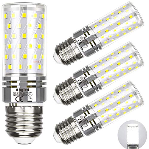 Bombilla Led E27 12w 6000k Aogled,Equivalente Lámpara Halógena De 100w,Blanco Frio 6000K,1200lm,ángulo 360,Tornillo Edison E27,No Regulable,Sin Parpadeo,Ac 85-265V,E27 Iluminación Led,4 Unidades Bombilla Led E27 12w 6000k Aogled,Equivalente Lámpara Halógena De 100w,Blanco Frio 6000K,1200lm,ángulo 360,Tornillo Edison E27,No Regulable,Sin Parpadeo,Ac 85-265V,E27 Iluminación Led,4 Unidades