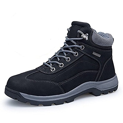 Botas de Nieve Hombre Impermeable Zapatillas Senderismo Calientes Fur Antideslizante Sneakers Negro Marrón Khaki